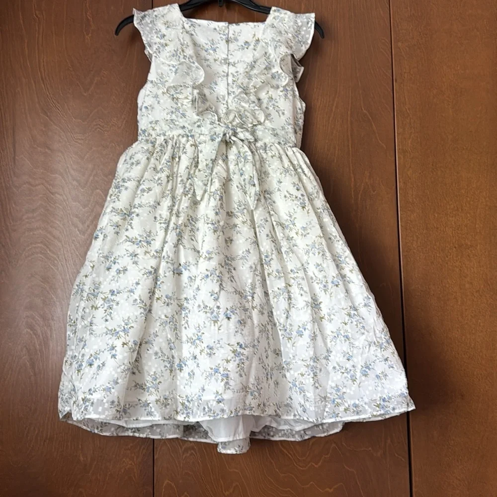 Pastourelle Pippa & Jules Blue and Ivory Floral Youth Dress Sz 10 Girls Ret $68